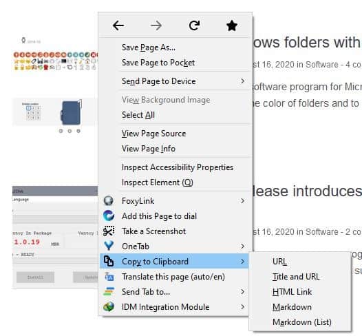Copy Selected Tabs to clipboard context menu