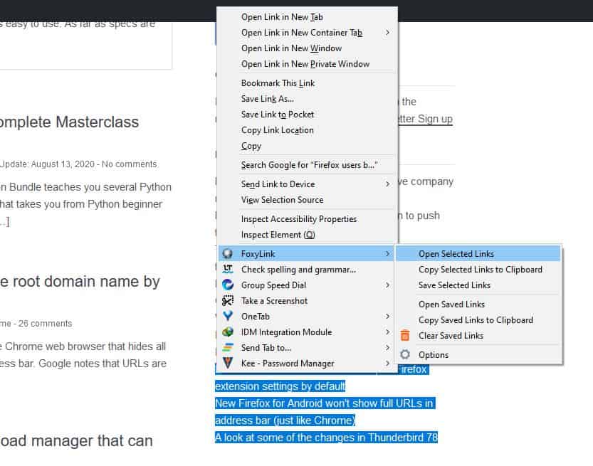 FoxyLink Extension For Firefox Works Best For Playing With Text Tweaks For Geeks