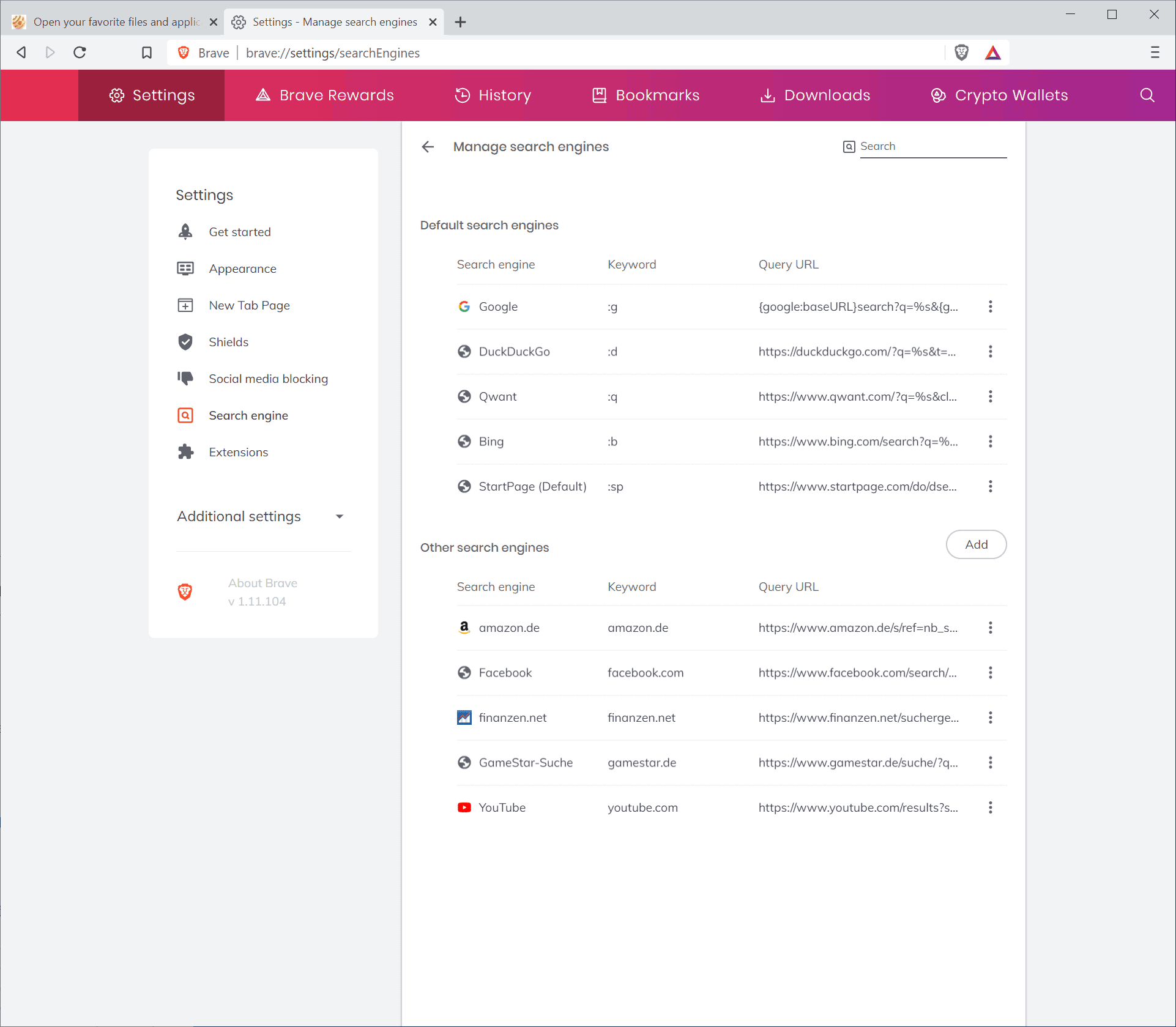 brave browser search engine