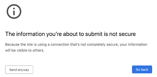 chrome insecure form