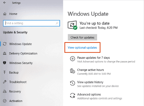 windows 10 optional updates