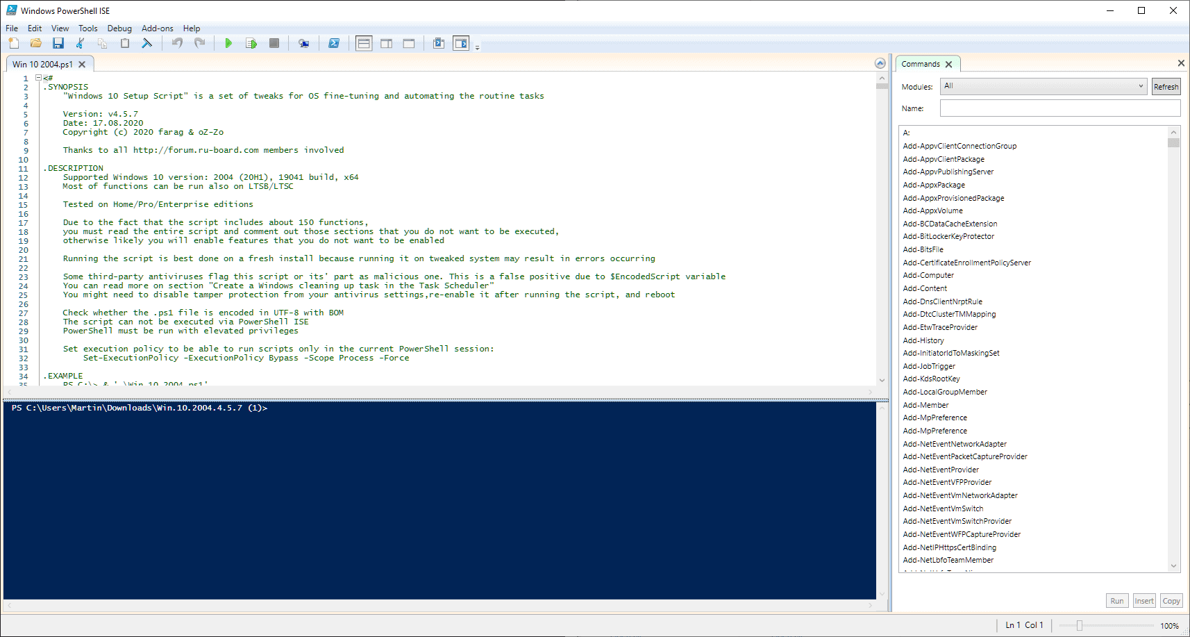 Run Windows 21 Setup Script after installation to customize the OS