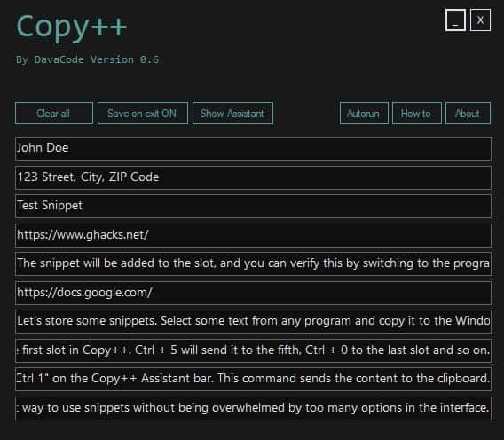 Copy++ is a simplified text snippet tool for Windows