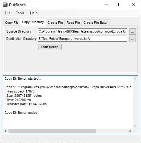 DiskBench copy folder