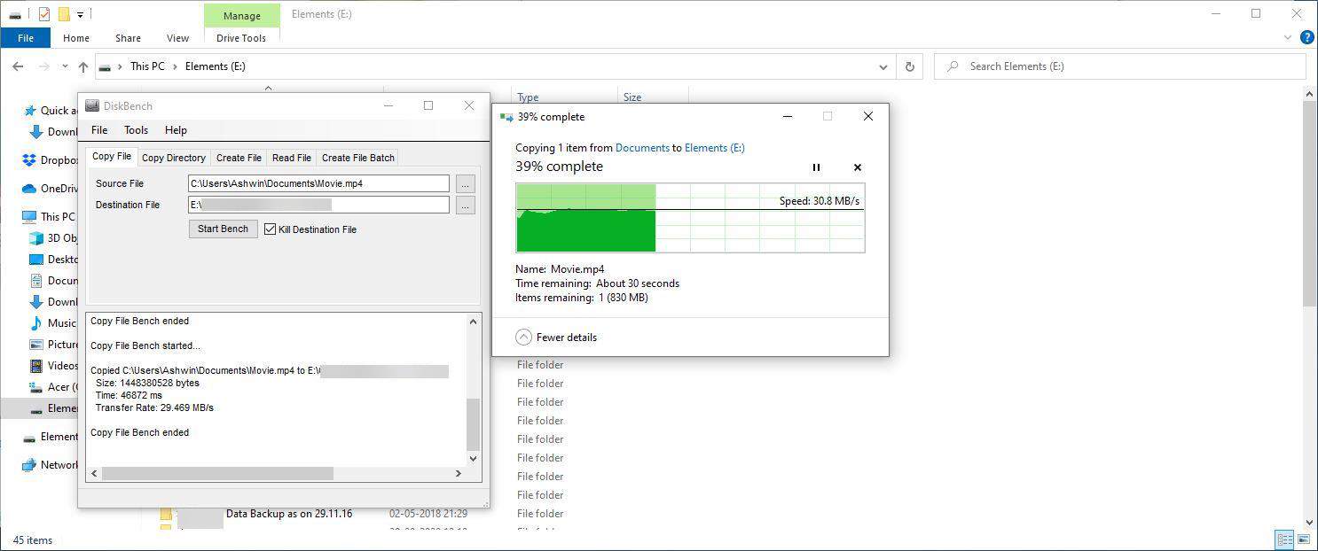 DiskBench example with Explorer