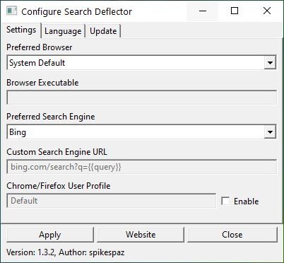Make Windows 10's Start Menu open web searches in the browser and search engine of your choice with Search Deflector