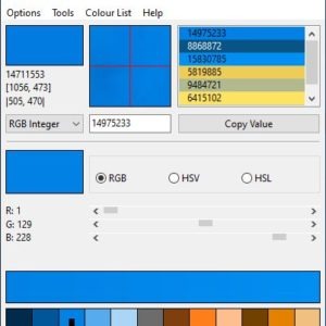 Pick colors from the screen, save custom color lists, view gradient transitions and more with Just Color Picker