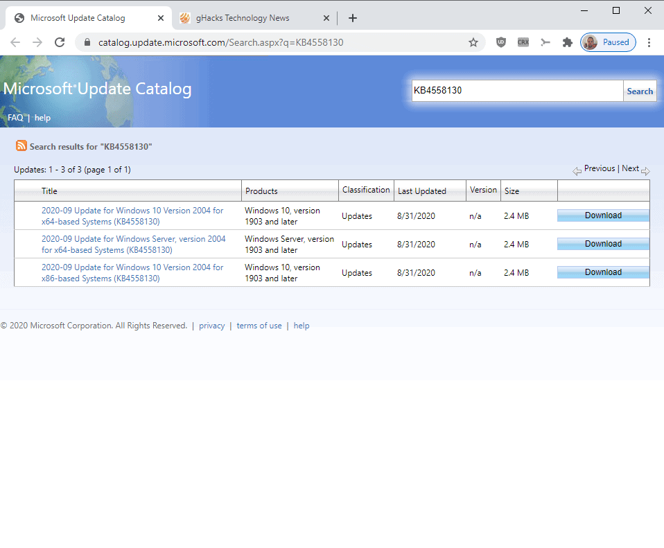 intel microcode updates KB4558130 KB4497165