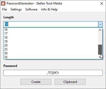 PasswordGenerator length