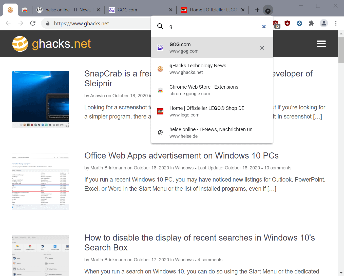 chrome tab search