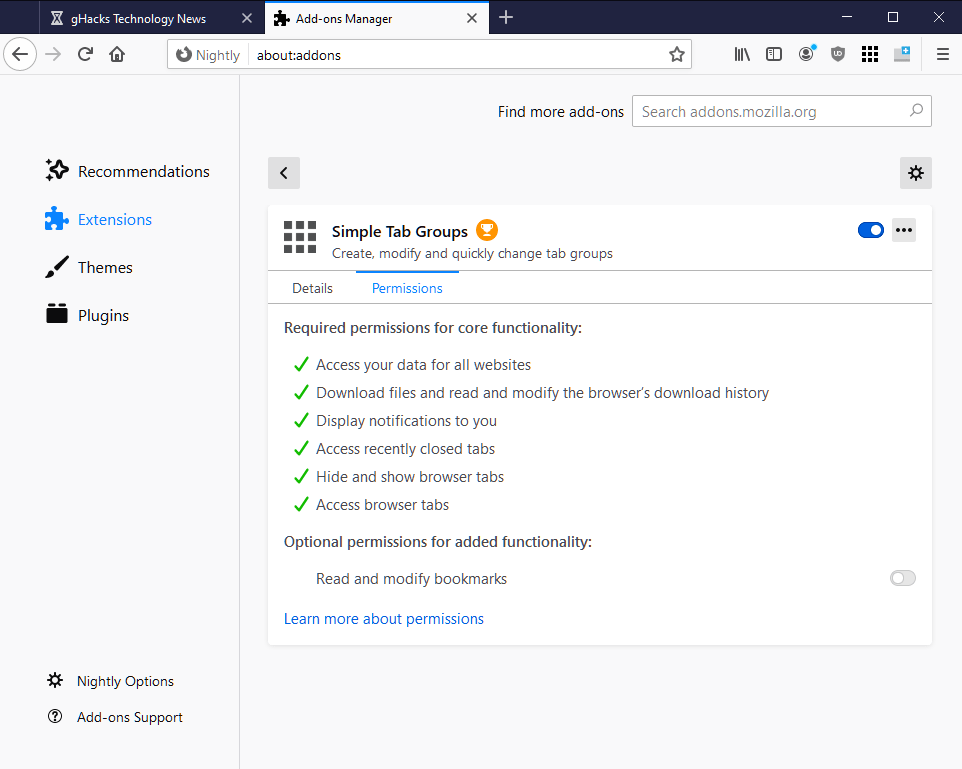 firefox revoke optional permissions