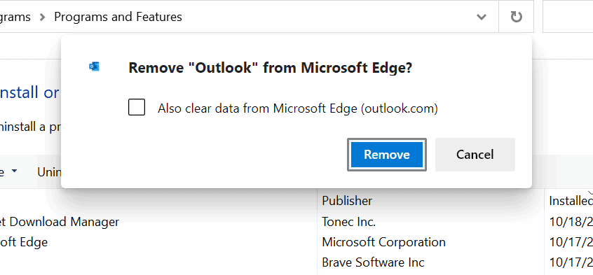 remove from microsoft edge