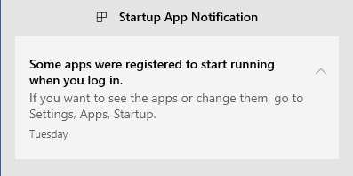 windows 10 startup notification apps