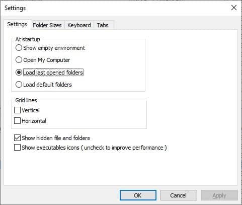 ExplorerXP settings