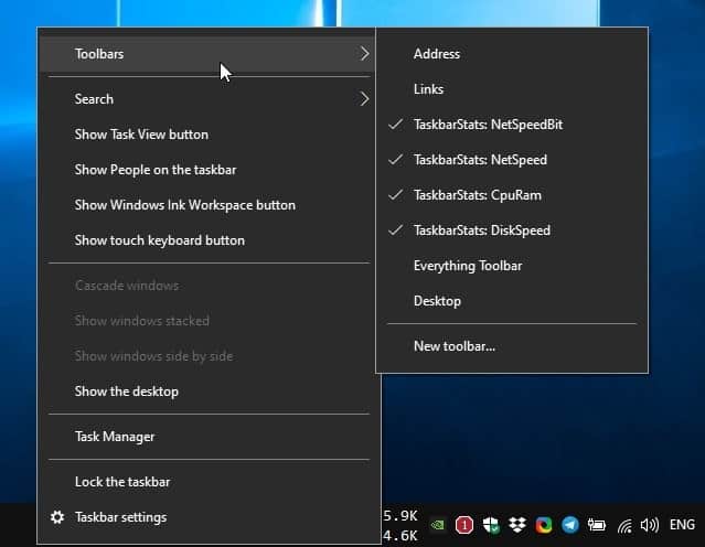 Taskbar Stats is an open source tool that displays your computer's resource usage on the Windows Taskbar