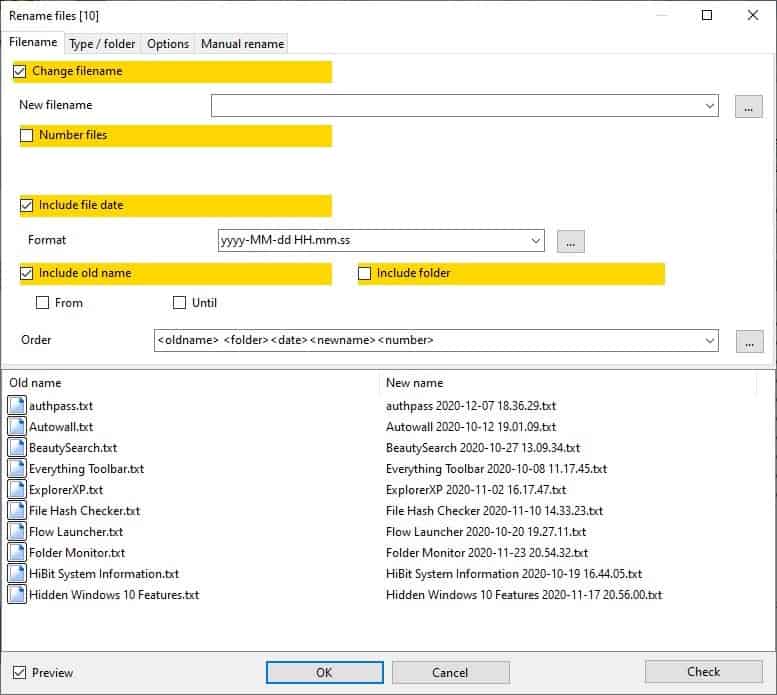 Alternate Archiver - batch rename files 3