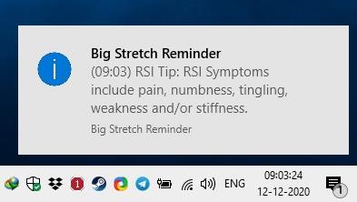 Big Stretch Reminder balloon message