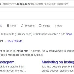 Block specific websites in Google Search, DuckDuckGo with the Ublacklist extension for Firefox and Chrome