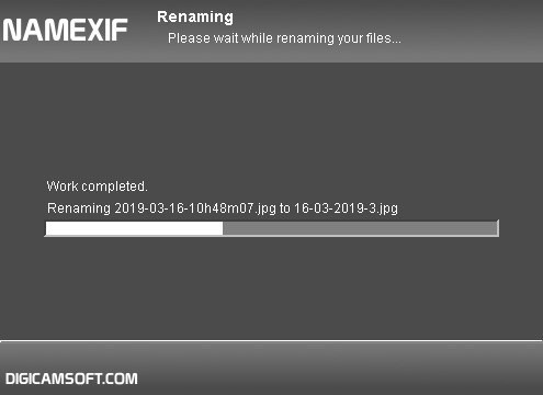 Namexif progress