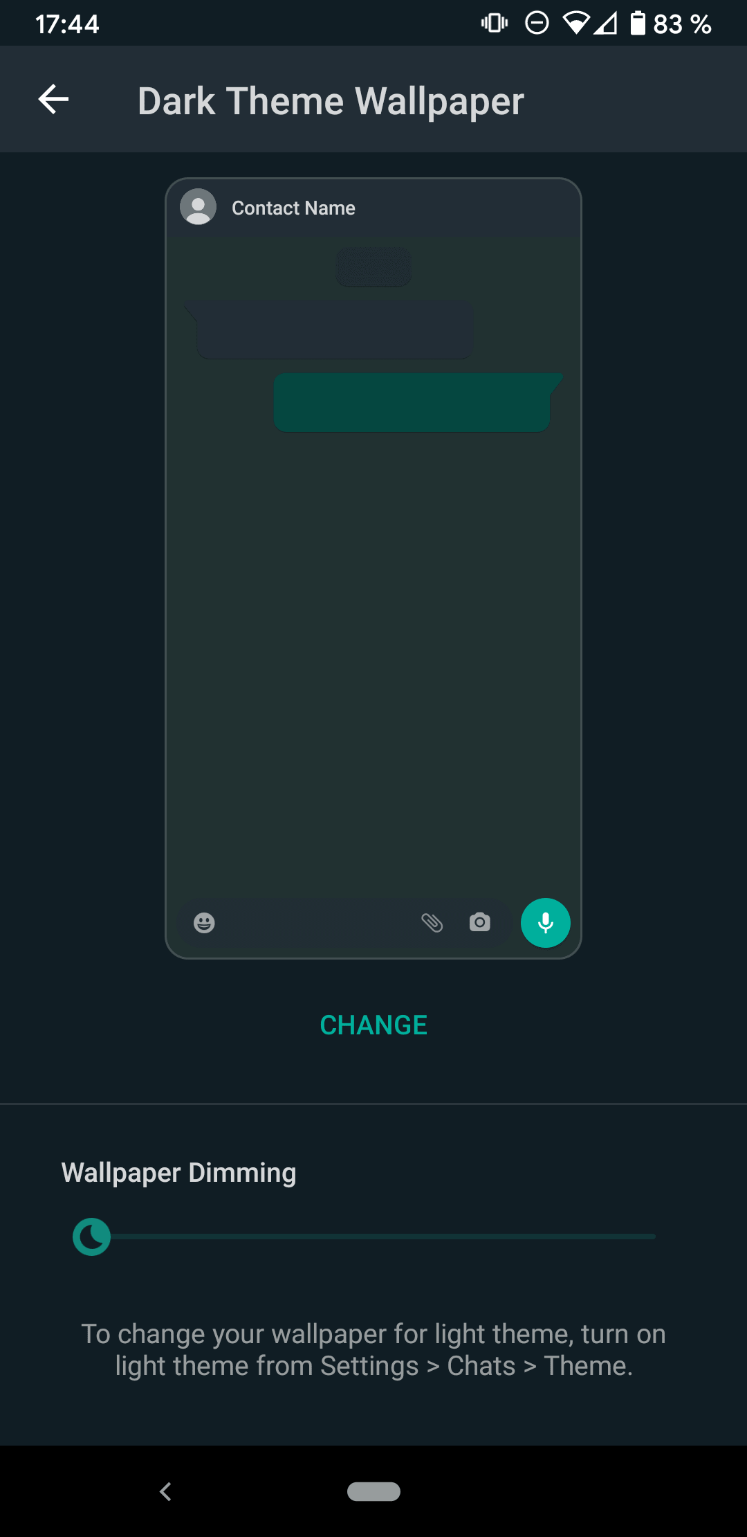 Screenshot 20201213 174425 - WhatsApp aggiunge l’opzione per impostare sfondi personalizzati per chat e temi individuali