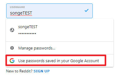Chrome utilizza le password salvate nel tuo account Google