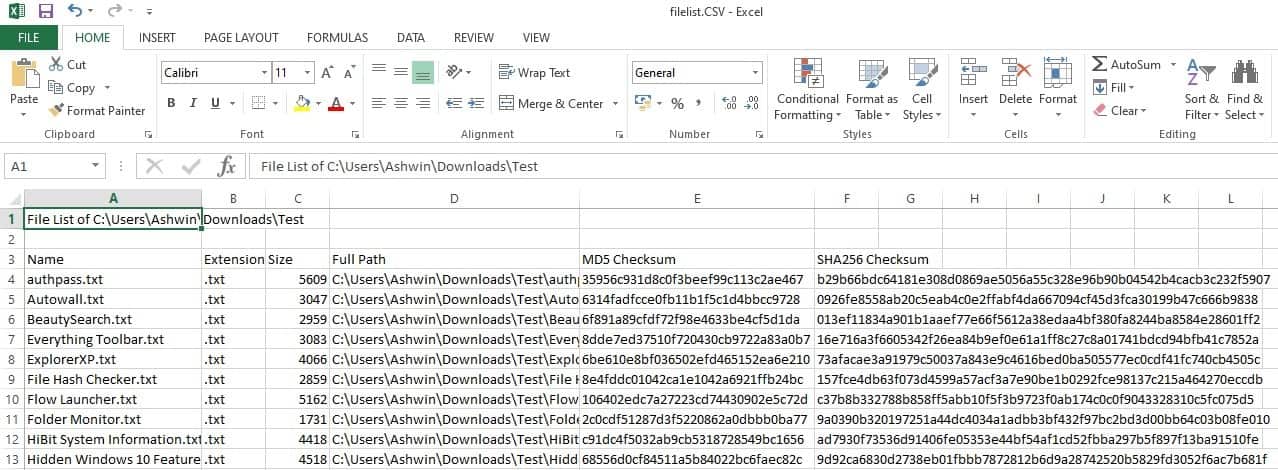 filelist custom parameters csv