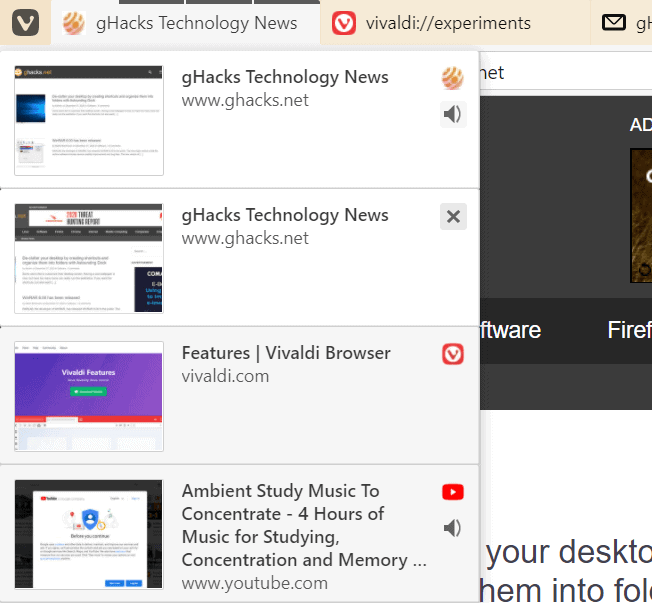 vivaldi tab stacks interface