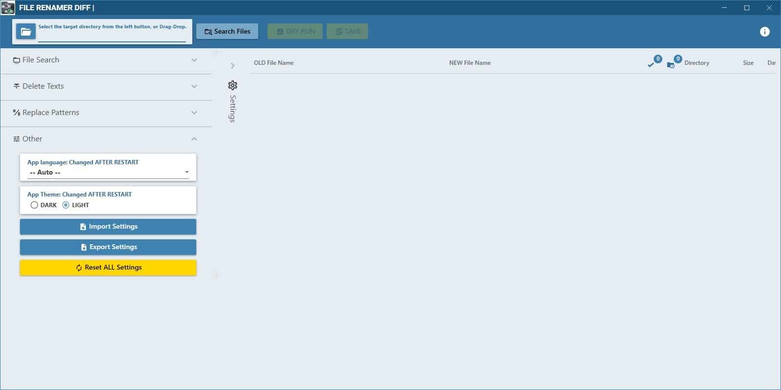 Batch rename files with the open source tool File Renamer Diff