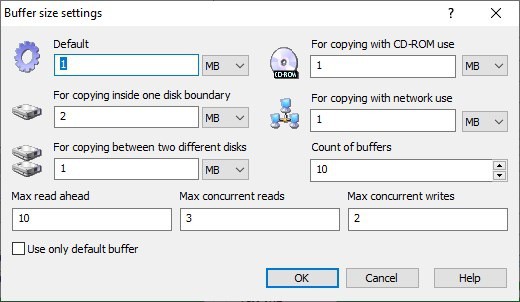 Copy Handler - buffer size settings