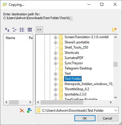 Copy Handler file copy to window
