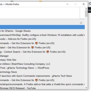 Quick Commands is a Firefox extension that works similar to Vivaldi's shortcuts