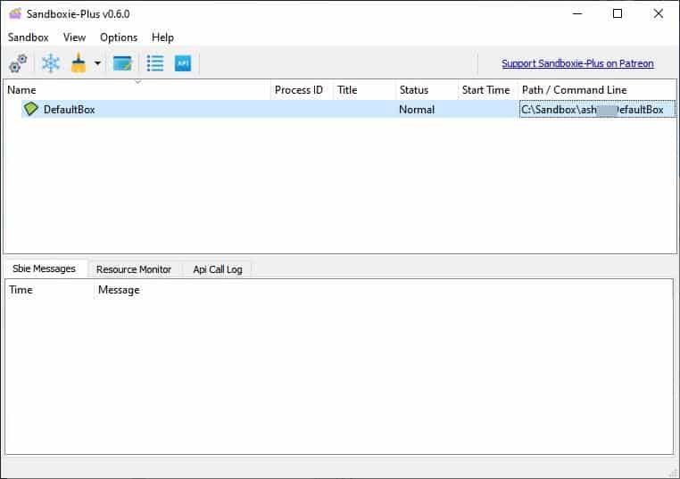Sandboxie Plus interface