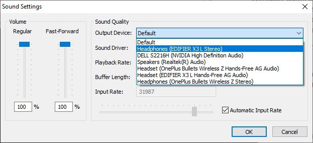 Snes9x sound settings