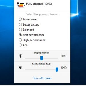 Switch power schemes with a hotkey, control the monitor's brightness with Battery Mode