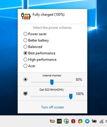 Switch power schemes with a hotkey, control the monitor's brightness with Battery Mode