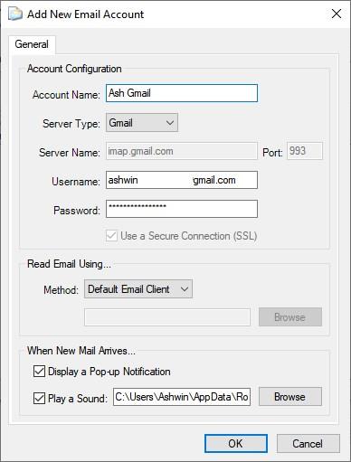 Configurazione di TaskRunner Email Monitor 2