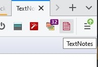 TextNotes extension for Firefox