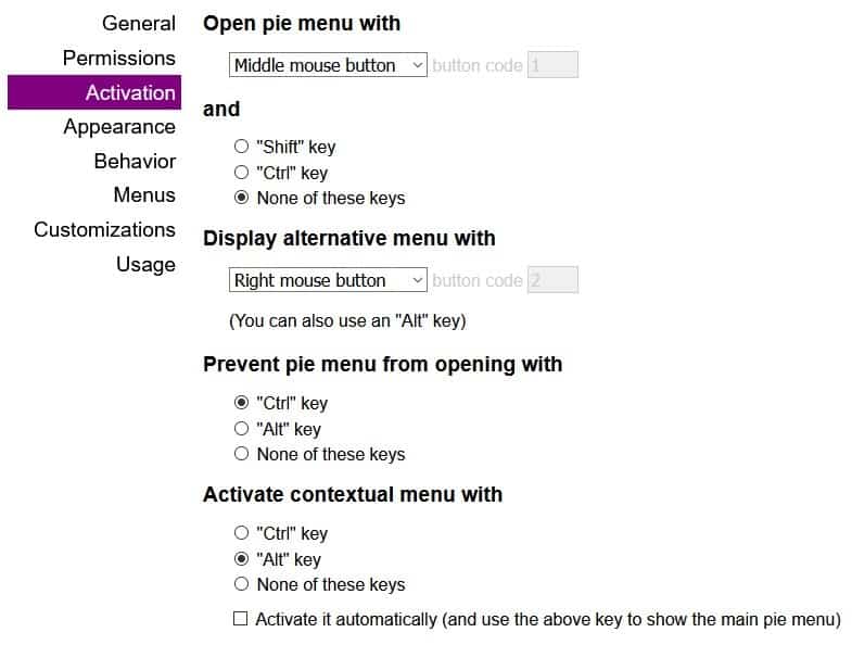 easygestures n settings