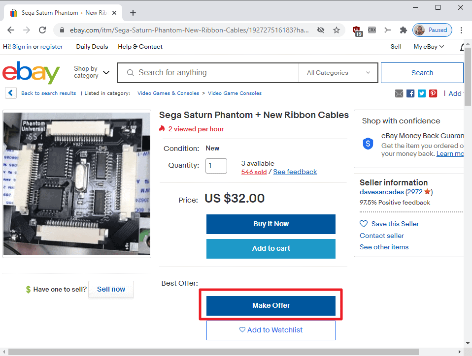 ebay offer