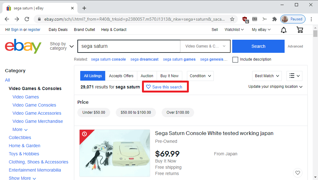 ebay save search