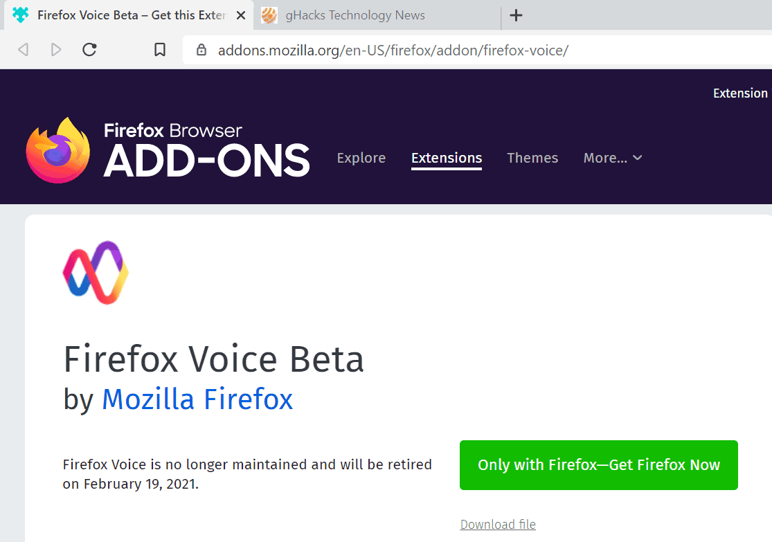Mozilla retires Firefox Voice and Voice Fill extensions