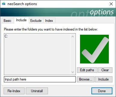 neoSearch include and exclude