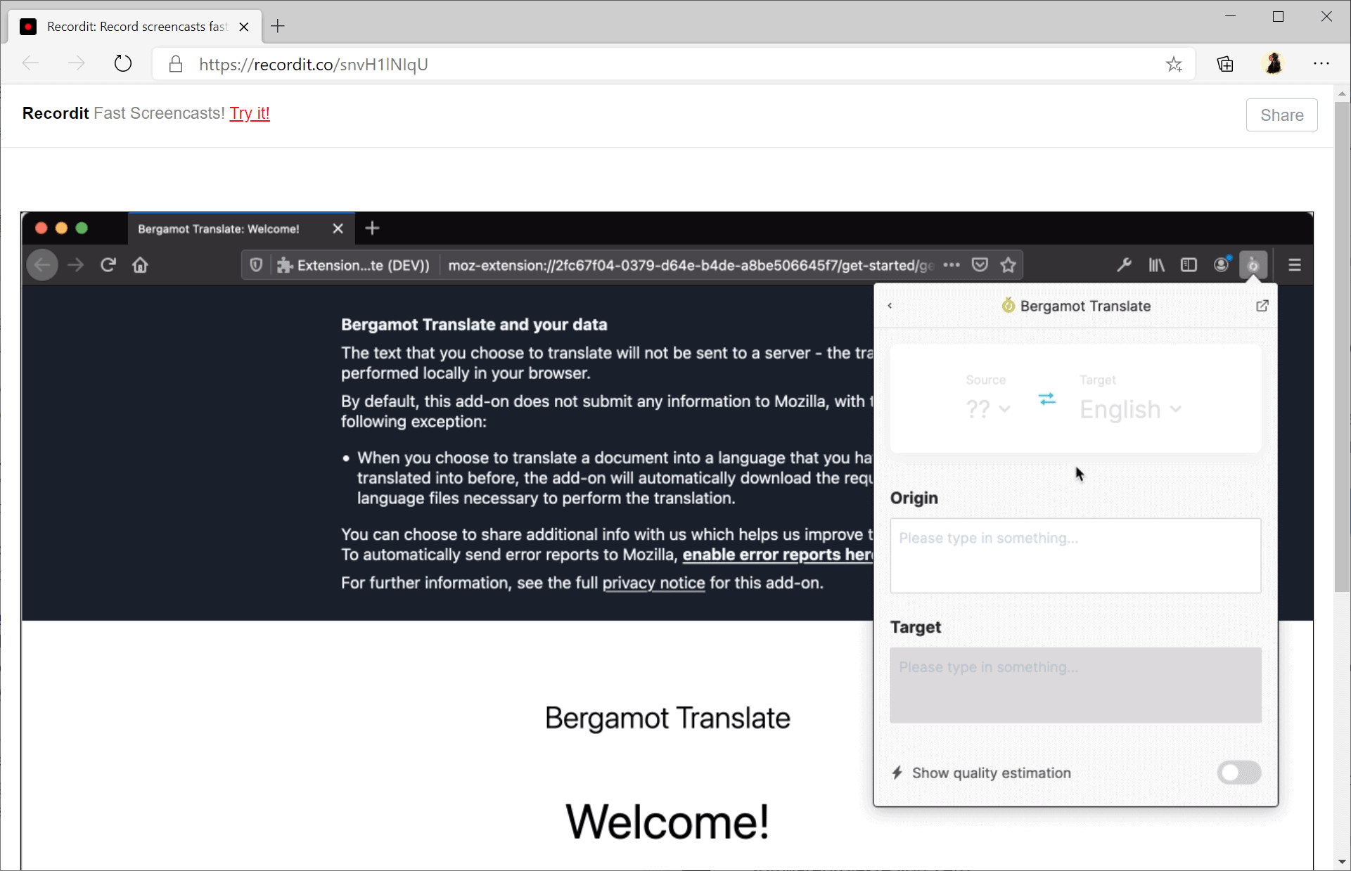 project bergamot firefox translation