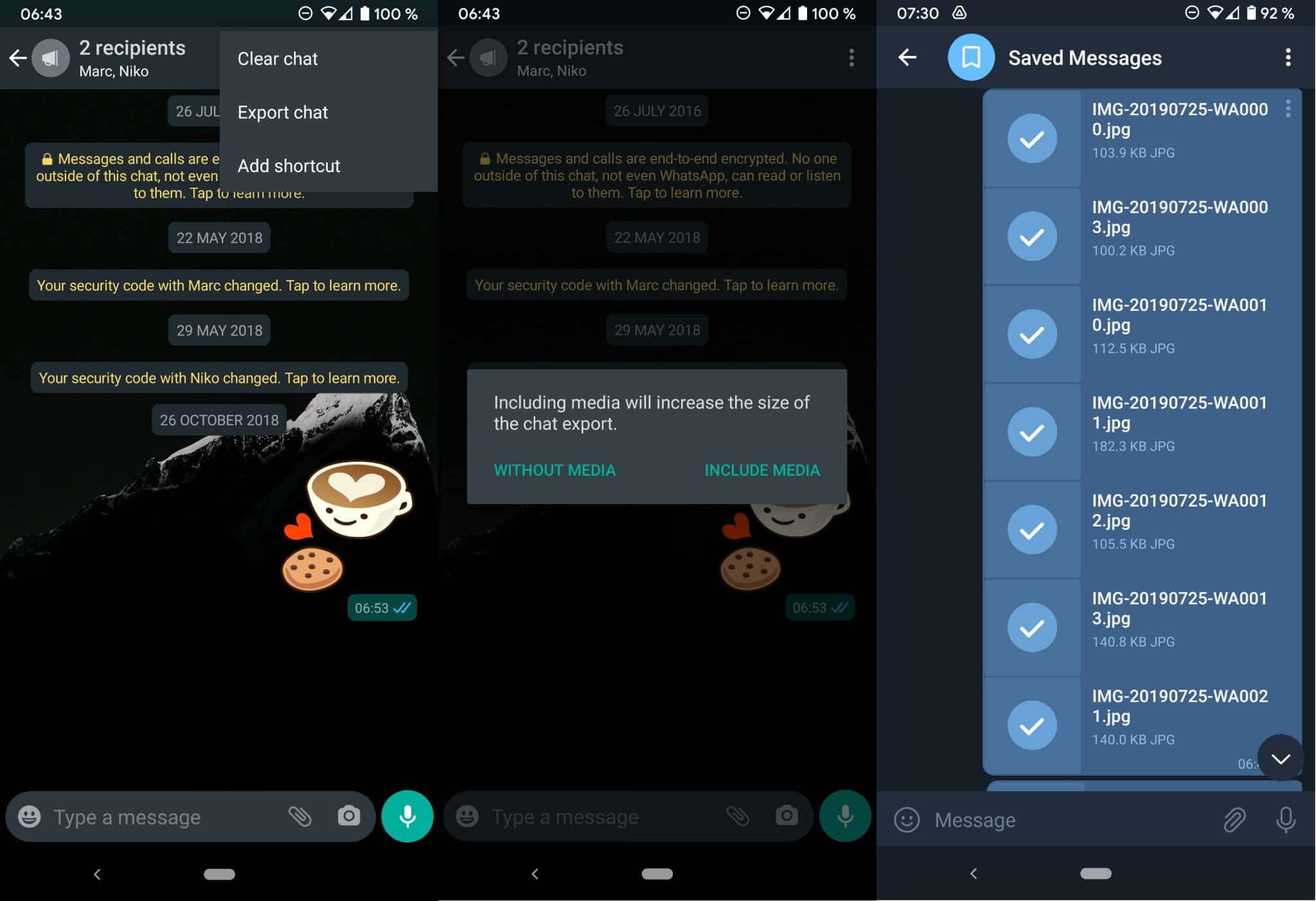 telegram import whatsapp chats