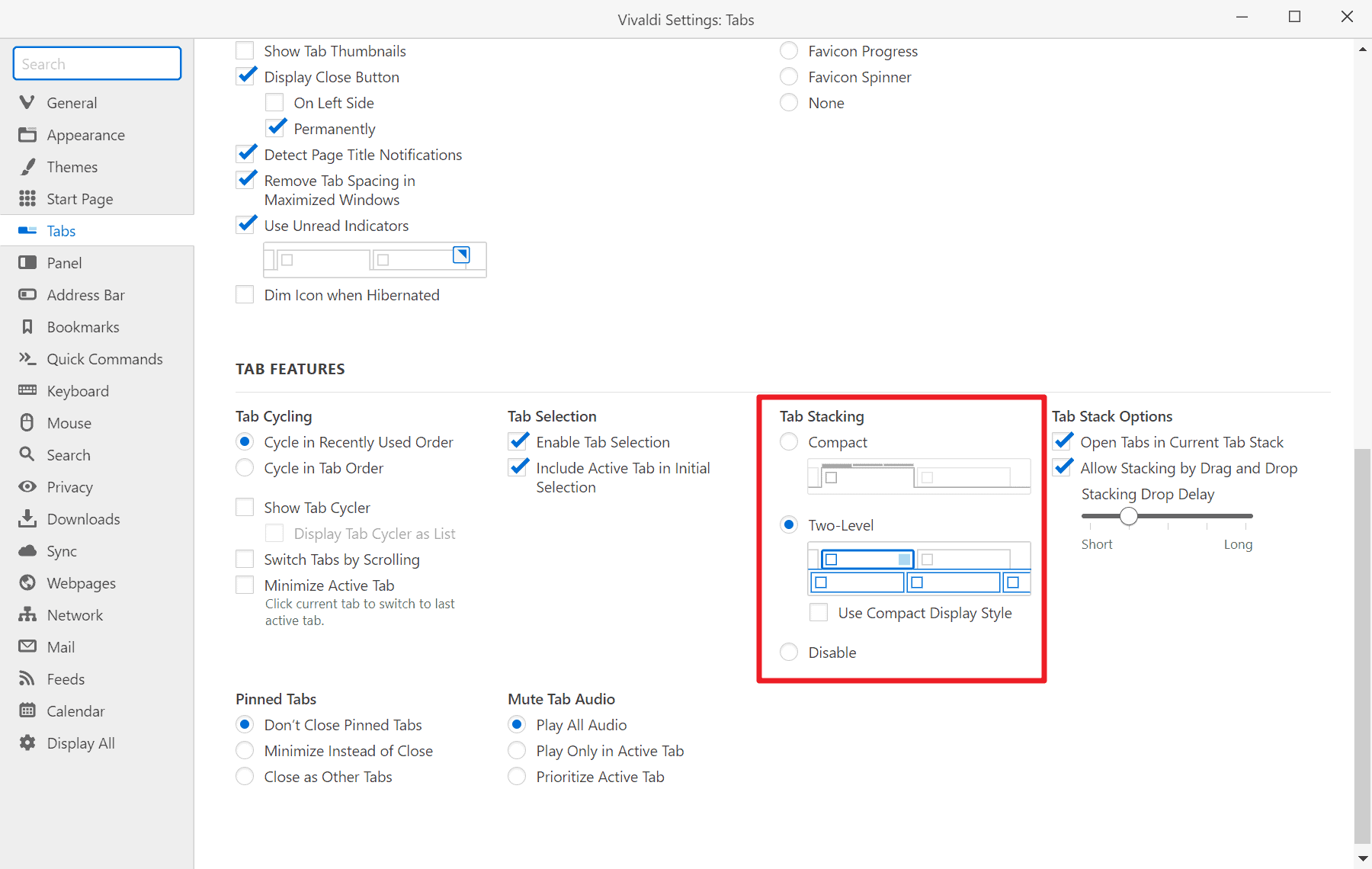 vivaldi tab stacking settings