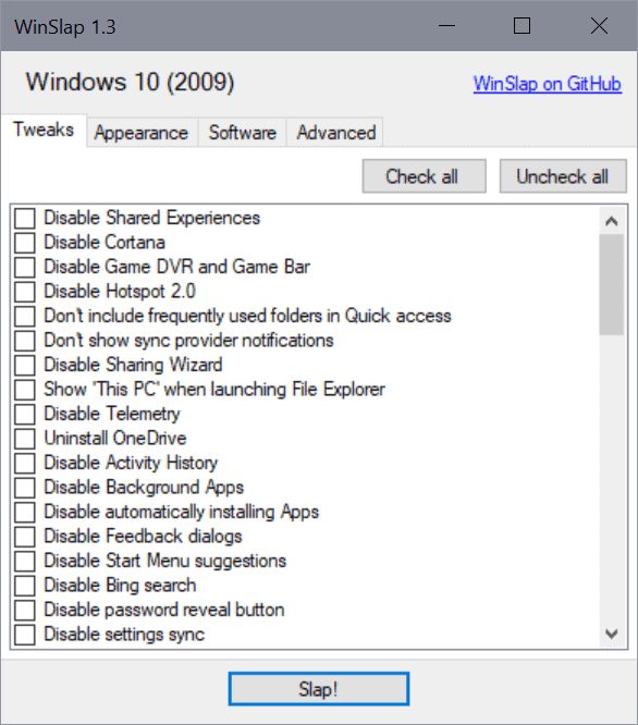 winslap windows tweak