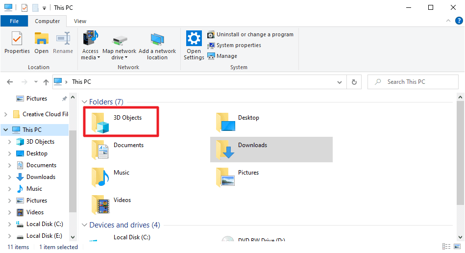 Microsoft is finally hiding the 3D Objects Folder in Windows 10