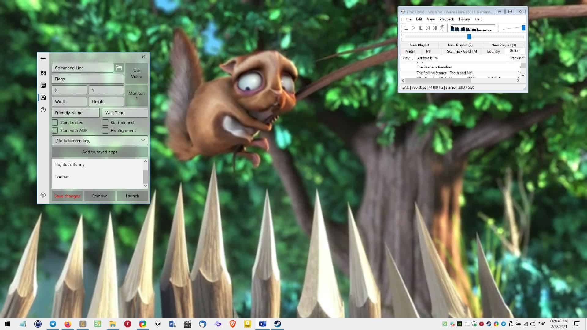 Active Desktop Plus is an open source program that allows you to pin other programs to the desktop and use video wallpapers