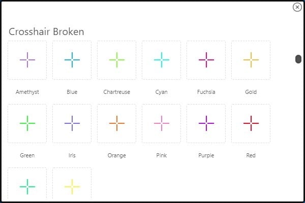 red dot crosshair overlay