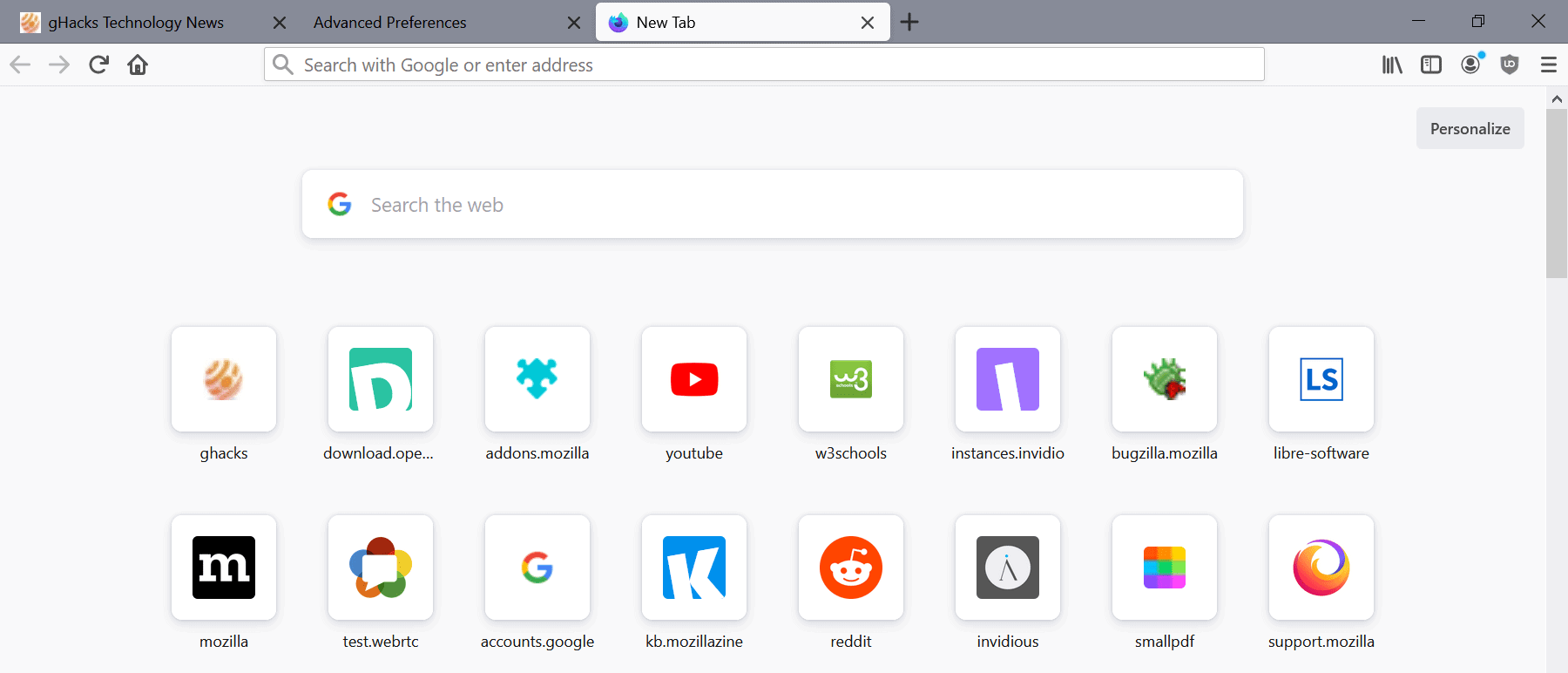 firefox new tab shortcuts